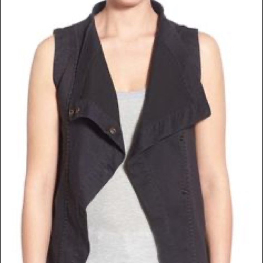 Rare NWT Fine by Superfine Black denim Raven Vest‎ - Picture 7 of 12